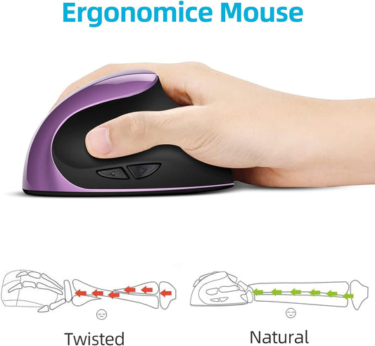 Wireless Vertical Mouse Right Handed Small Mouse with 6 Buttons
