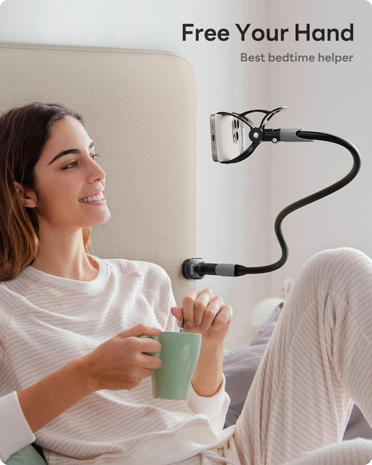 Phone Holder, Flexible Long Arm Phone Mount for Desk, Clip Bracket Clamp Stand