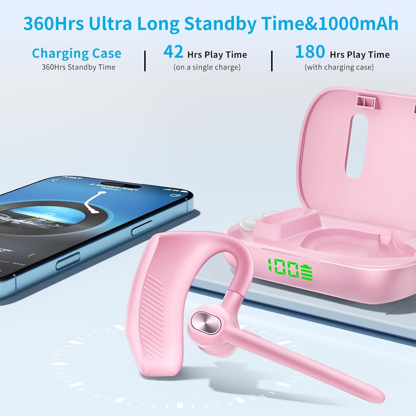 Bluetooth Headset Wireless Earpiece Microphone