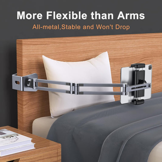 Universal 360 Degree Rotatable, Phone and Tablet Holder Bed Gooseneck Mount, Aluminum Long Arm Foldable Lazy Stand