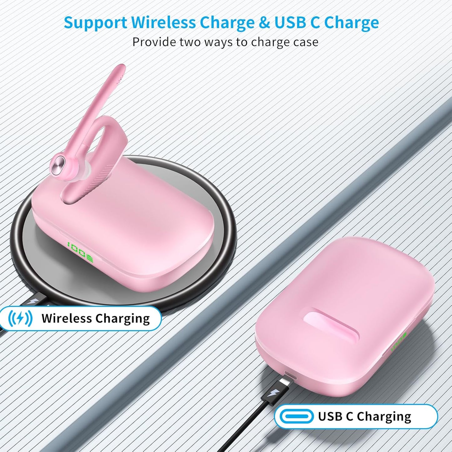 Bluetooth Headset Wireless Earpiece Microphone